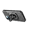 Robotic Series Dual Layer Hybrid Case with Ring Stent Finger Loop for iPhone 13 Pro Max - Black