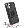 Military-Style Hybrid Armor Case with Rotating Ring Stand for iPhone 13 Pro Max - Black