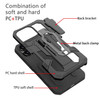 Military Grade Hybrid Armor Case with Integrated Belt Clip and Kickstand for iPhone 13 - Black