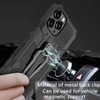 Military Grade Hybrid Armor Case with Integrated Belt Clip and Kickstand for iPhone 13 - Black