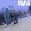 Military Grade Hybrid Armor Case with Integrated Belt Clip and Kickstand for iPhone 13 - Navy Blue