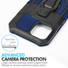 Military Grade Hybrid Armor Case with Integrated Belt Clip and Kickstand for iPhone 13 - Navy Blue