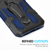 Military Grade Hybrid Armor Case with Integrated Belt Clip and Kickstand for iPhone 13 - Navy Blue