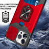 Military Grade All-In-One Ring Stand Card Case for iPhone 13 Pro Max - Red