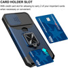 Military Grade All-In-One Ring Stand Card Case for iPhone 13 Pro - Navy Blue