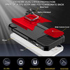 Military Grade All-In-One Ring Stand Card Case for iPhone 13 Pro - Red