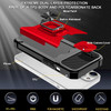 Military Grade All-In-One Ring Stand Card Case for iPhone 13 - Red