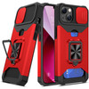 Military Grade All-In-One Ring Stand Card Case for iPhone 13 - Red