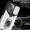 Military Grade All-In-One Ring Stand Card Case for iPhone 13 - Silver