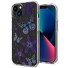 Butterfly Series Dual Layer Transparent Hybrid Case for iPhone 13 - Purple