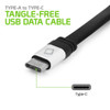CyonGear USB-A to USB-C Charging Sync Tangle-Free Flat Cable - Black