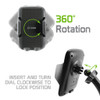 Dashboard Clip Mount Phone Holder with Non-Slip Clamp, Release Grip Button and 360 Degree Rotation - Black