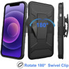 3-IN-1 Advanced Armor Hybrid Case with Belt Clip Holster for iPhone 13 Pro - Black