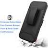 3-IN-1 Advanced Armor Hybrid Case with Belt Clip Holster for iPhone 13 Pro - Red