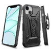 3-IN-1 Advanced Armor Hybrid Case with Belt Clip Holster for iPhone 13 Mini - Black