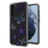 Butterfly Series Dual Layer Transparent Hybrid Case for Samsung Galaxy S21 FE 5G - Purple
