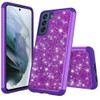TotalDefense Glitter Hybrid Case for Samsung Galaxy S21 FE 5G - Purple