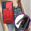 3-IN-1 Advanced Armor Hybrid Case with Belt Clip Holster for Samsung Galaxy S21 FE 5G - Red