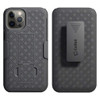 Shell Holster Kickstand Case with Spring Belt Clip for iPhone 13 Pro - Black