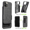 Shell Holster Kickstand Case with Spring Belt Clip for iPhone 13 Pro - Black