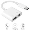 USB-C (Type-C) and 3.5mm Audio + Charge Adapter - White