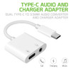 USB-C (Type-C) and 3.5mm Audio + Charge Adapter - White