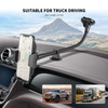Extra Long Gooseneck Arm Car Windshield and Dashboard Phone Holder Mount Cradle - Black
