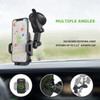 Triple Jointed Windshield and Dashboard Car Mount Phone Holder - Black