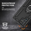 Military Grade Finger Loop Case with Ring Holder for Samsung Galaxy S22 Ultra 5G - Black