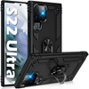 Military Grade Finger Loop Case with Ring Holder for Samsung Galaxy S22 Ultra 5G - Black
