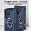 Military Grade Finger Loop Case with Ring Holder for Samsung Galaxy S22 Ultra 5G - Navy Blue