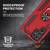 Military Grade Finger Loop Case with Ring Holder for Samsung Galaxy S22 Ultra 5G - Red