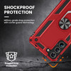 Military Grade Finger Loop Case with Ring Holder for Samsung Galaxy S22 Plus 5G - Red