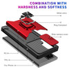 Military Grade All-In-One Ring Stand Card Case for Samsung Galaxy S22 Ultra 5G - Red