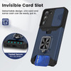 Military Grade All-In-One Ring Stand Card Case for Samsung Galaxy S22 Plus 5G - Navy Blue
