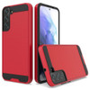 Brushed Textured Hybrid Armor Case for Samsung Galaxy S22 Plus 5G - Red