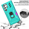Tough Ring Holder Case with Card Slot for Samsung Galaxy S22 Ultra 5G - Teal