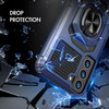 Robotic Series Dual Layer Hybrid Case with Ring Holder for Samsung Galaxy S22 5G - Navy Blue