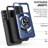 Robotic Series Dual Layer Hybrid Case with Ring Holder for Samsung Galaxy S22 5G - Navy Blue