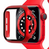 Defense Case with Integrated Tempered Glass Screen Protector for Apple Watch 45mm Series 7 - Red