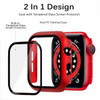 Defense Case with Integrated Tempered Glass Screen Protector for Apple Watch 45mm Series 7 - Red