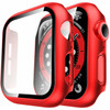 Defense Case with Integrated Tempered Glass Screen Protector for Apple Watch 45mm Series 7 - Red