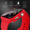 Defense Case with Integrated Tempered Glass Screen Protector for Apple Watch 45mm Series 7 - Red