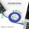 4 ft. High-Speed 3A Fabric Braided USB-C (Type-C) Charge & Sync Cable - Blue