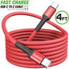 4 ft. High-Speed 3A Fabric Braided USB-C (Type-C) Charge & Sync Cable - Red