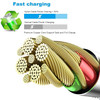 6.5 Ft. High-Speed 3A Nylon Braided USB-A to USB-C (Type-C) Charge & Sync Cable - Gold