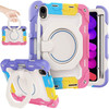 Military Grade Hybrid Armor Case with 360 Degree Rotation Kickstand for iPad Mini 6 (6th Generation) - Purple / Blue / Yellow / Pink