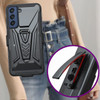 3-IN-1 Advanced Armor Hybrid Case with Belt Clip Holster for Samsung Galaxy S22 5G - Black