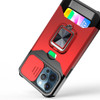 Military Grade All-In-One Ring Stand Card Case for iPhone 11 - Red