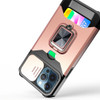 Military Grade All-In-One Ring Stand Card Case for iPhone 11 - Rose Gold